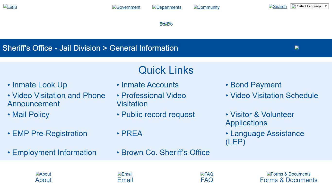 Brown County > Government > Sheriff's Office - Jail Division > General Information